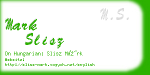 mark slisz business card